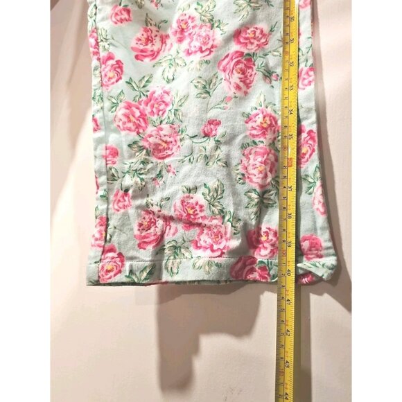 Lanz of Salzburg Flannel Pajamas 2 Piece Mint Green Pink Roses NWT 1X Floral - Picture 14 of 16